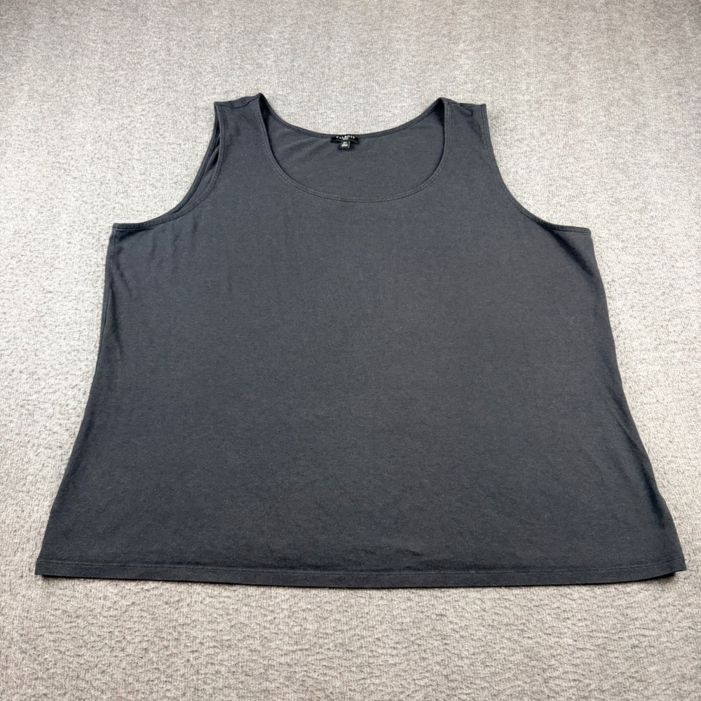 Talbots Women's 3X Black Scoop Neck Tank Top Pima Cotton Modal